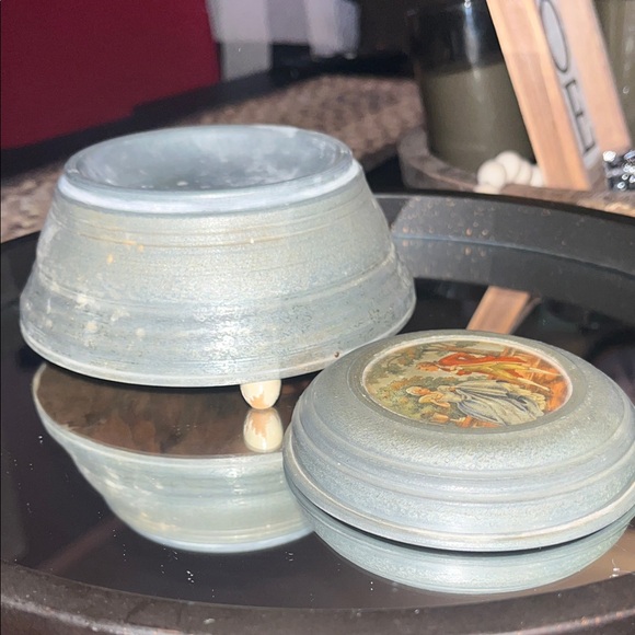 Vintage musical, silver, tin Trinket Box with lid, wind up, please see video! - Picture 7 of 12